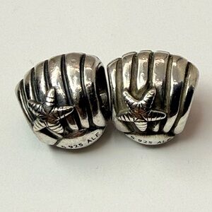 Pandora Clam Shell w Starfish Charms Set of 2 S925 ALE